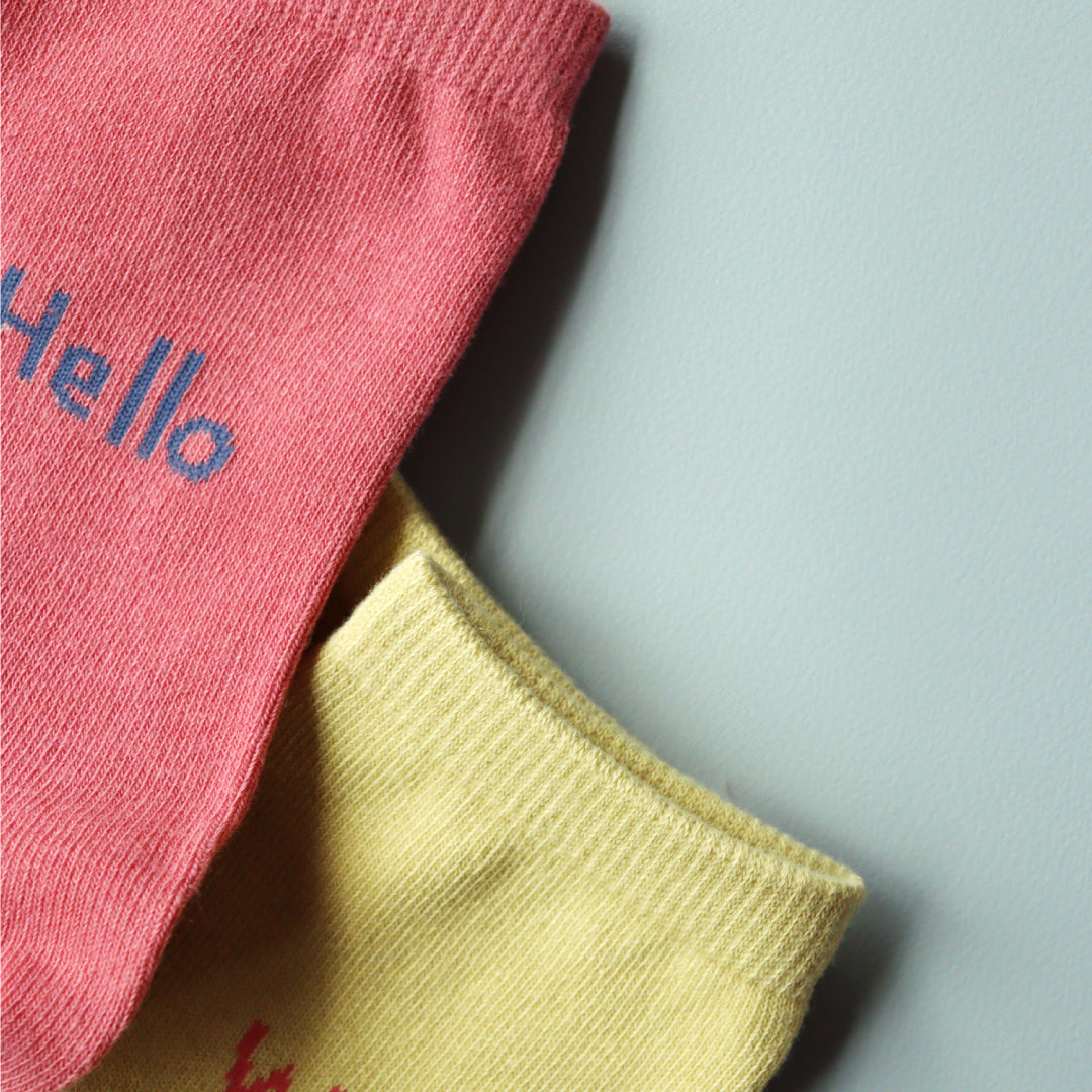 KIVISDOU|キビスドウ 2足組 Hello&Wow ショートソックス|K30909