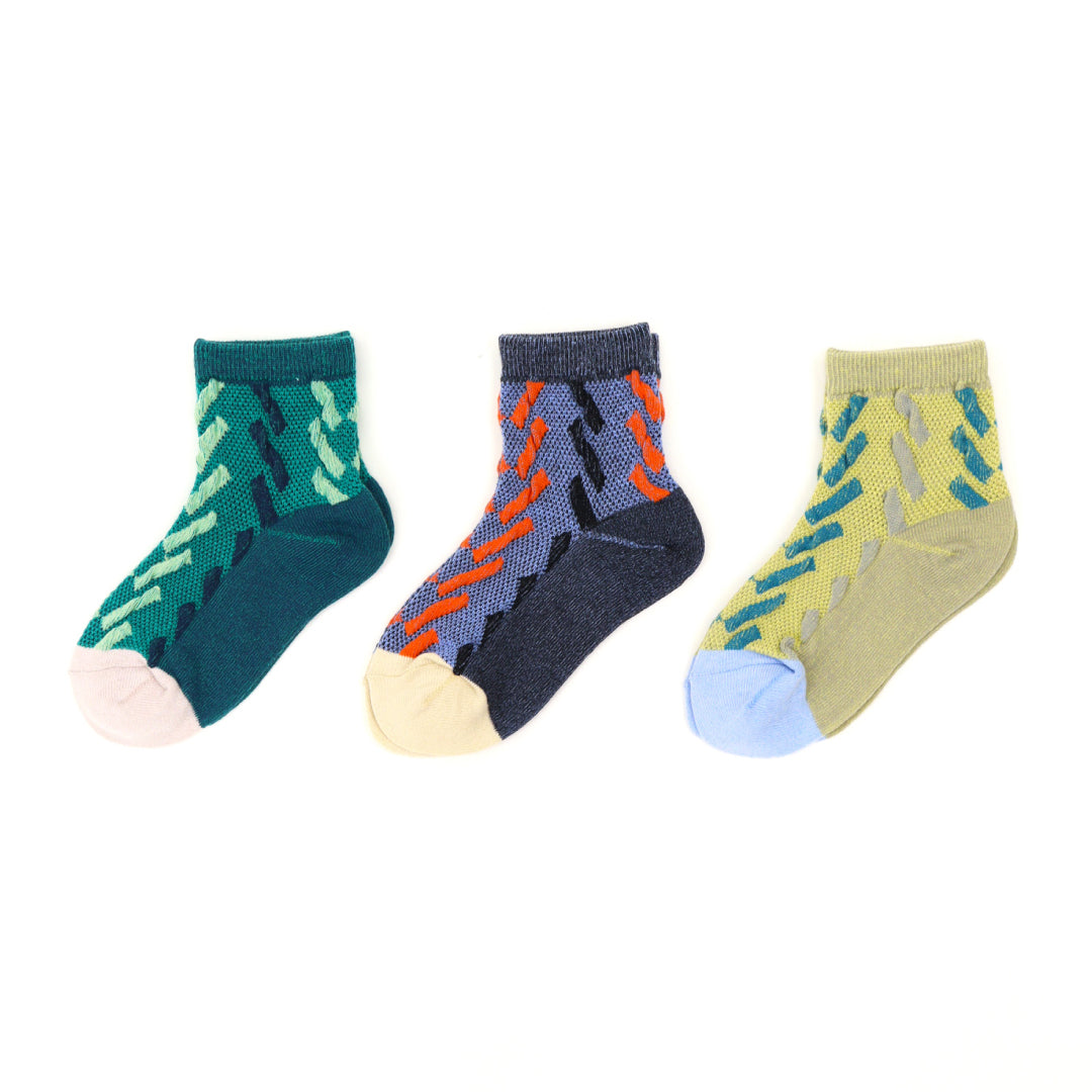 キッズ stample スタンプル|ビッグアローメッシュショートソックス 3足組|73139