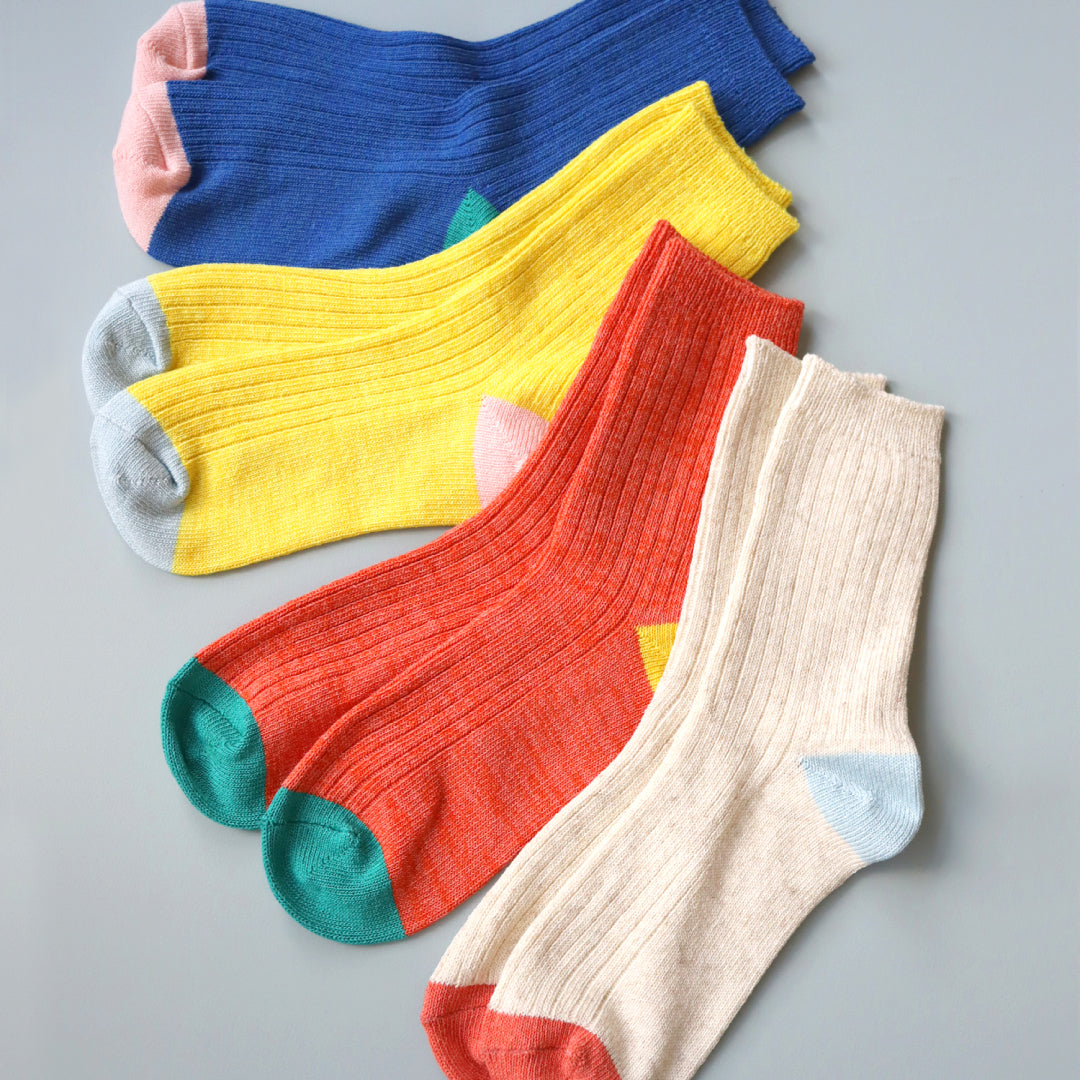 KIVISDOU|キビスドウ 2足組 リネン混パレットショートソックス|K30912