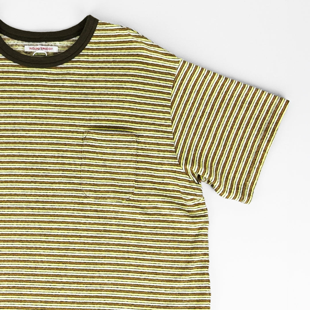 necessary or unnecessary ネセサリーオアアンネセサリー|BORDER D 綿100% ポケット付き ボーダー Tシャツ 半袖 カットソー 日本製 ユニセックス|90012317