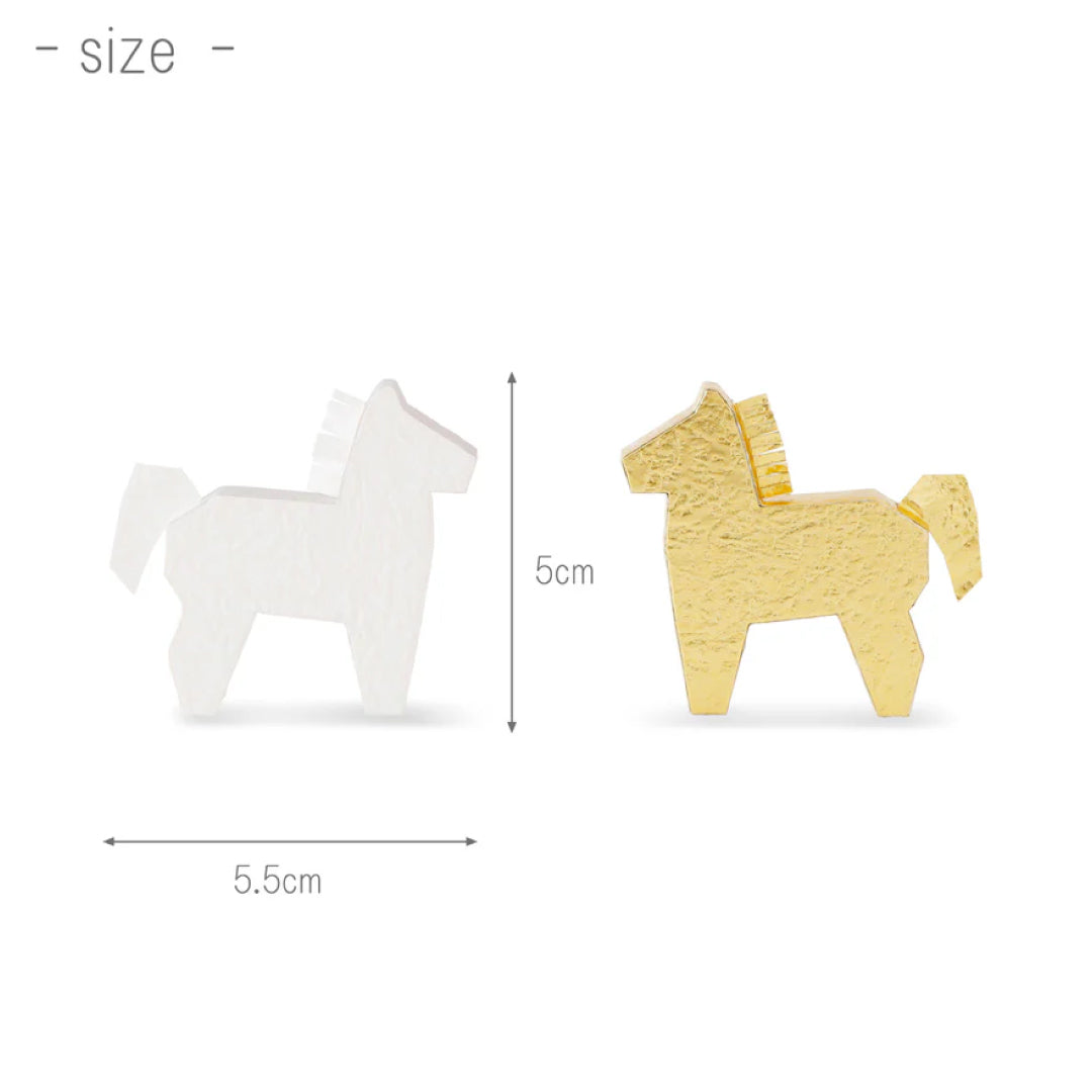 2026お正月飾りご予約商品|medetaya modern めでたやモダン|お正月飾り モダン置きかざり うま 2色セット(白・金)|おしゃれな玄関・デスク飾り|636000170