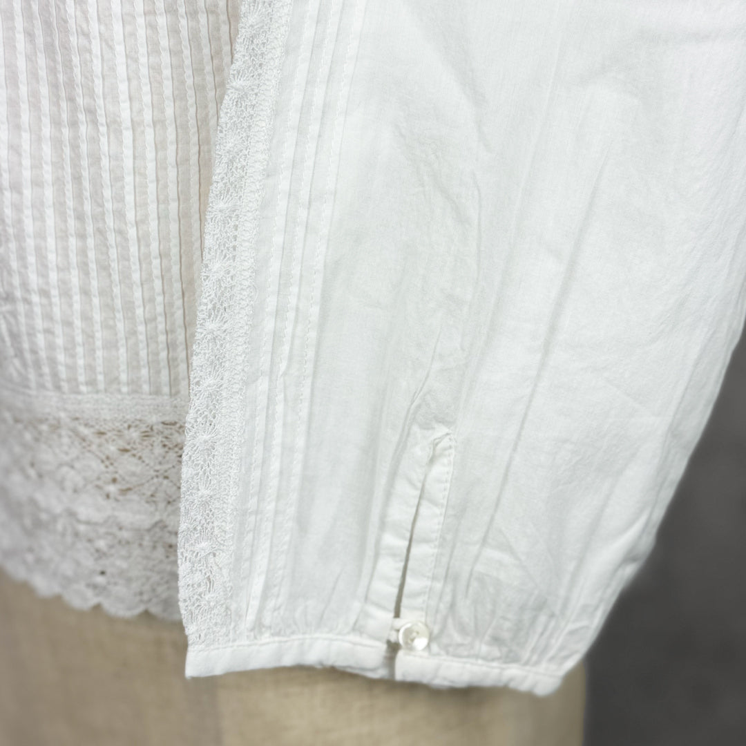 Fanaka ファナカ|ピンタックリバーレースブラウス コットンボイル 贅沢レース 透け感ブラウス |261-2301