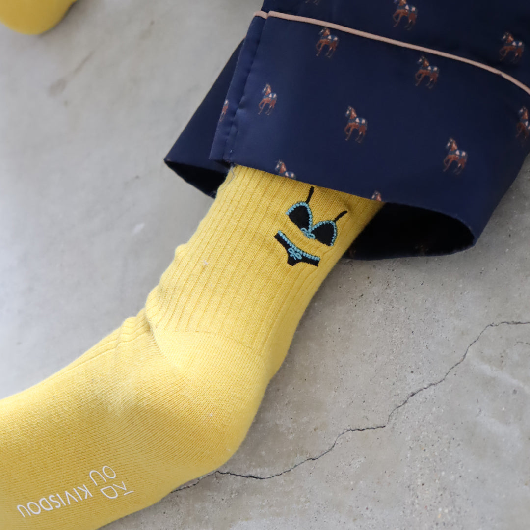 KIVISDOU|キビスドウ 2足組 セクシーランジェリー刺繍ショートソックス|K30890