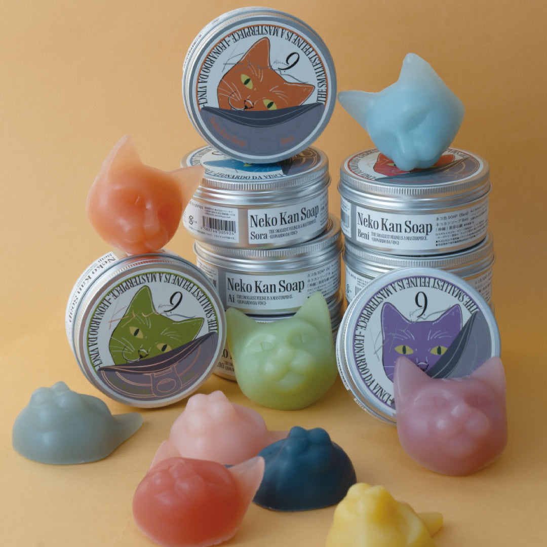 9.kyuu キュウ|ネコ缶SOAP〜自由でお茶目なネコ〜 数秘No.3《Ki》|数秘で選ぶ!全身使える日本製オールインワン石鹸