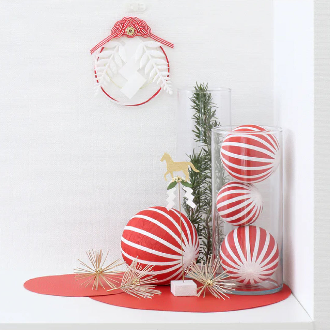 2026お正月飾りご予約商品|medetaya modern|干支 置きかざり うま(金・赤)|モダンなお正月飾り・玄関飾り デスクに飾れるサイズ|636000171、636000172