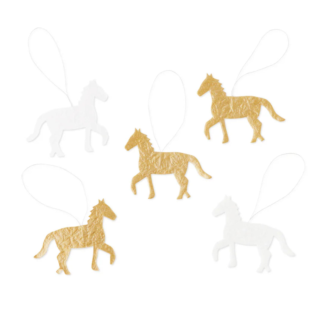 2026お正月飾りご予約商品|medetaya modern|つるしかざり うま 金・赤 5枚セット|モダンなお正月飾り・クリスマス飾り 手作りキット|636000173、636000174