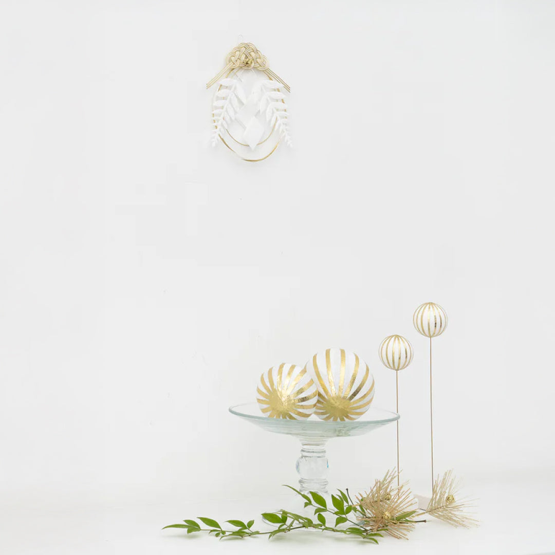 2026お正月飾りご予約商品|medetaya modern めでたやモダン|水引かざり Mサイズ 金|モダンなお正月飾り・玄関しめ飾り大きめサイズ|636000156