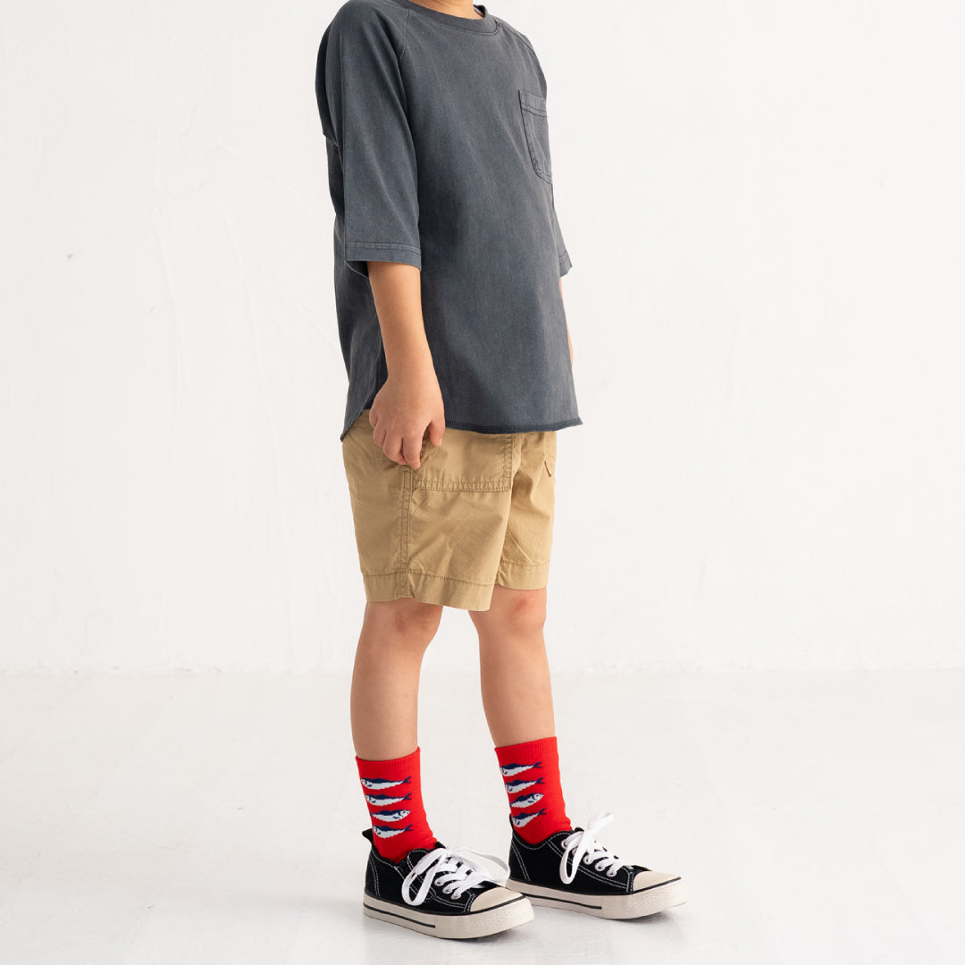 stample スタンプル|キッズ 【3足組】 おしゃれ 小魚 ショートソックス 靴下 滑り止め 子供 ユニセックス 個性的|73398