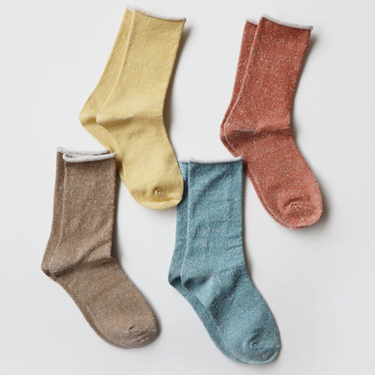 TAWARA タワラ|優しい肌触り毎日履きたいエコシルクゴムなしクルーソックスSサイズ|t41040