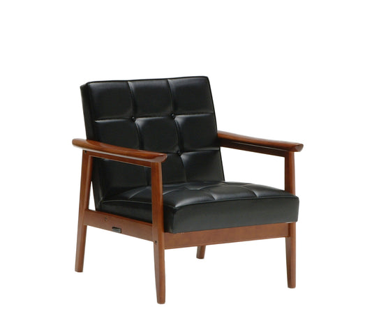 カリモク60|Kチェア1シーター|スタンダードブラック×ウォールナット