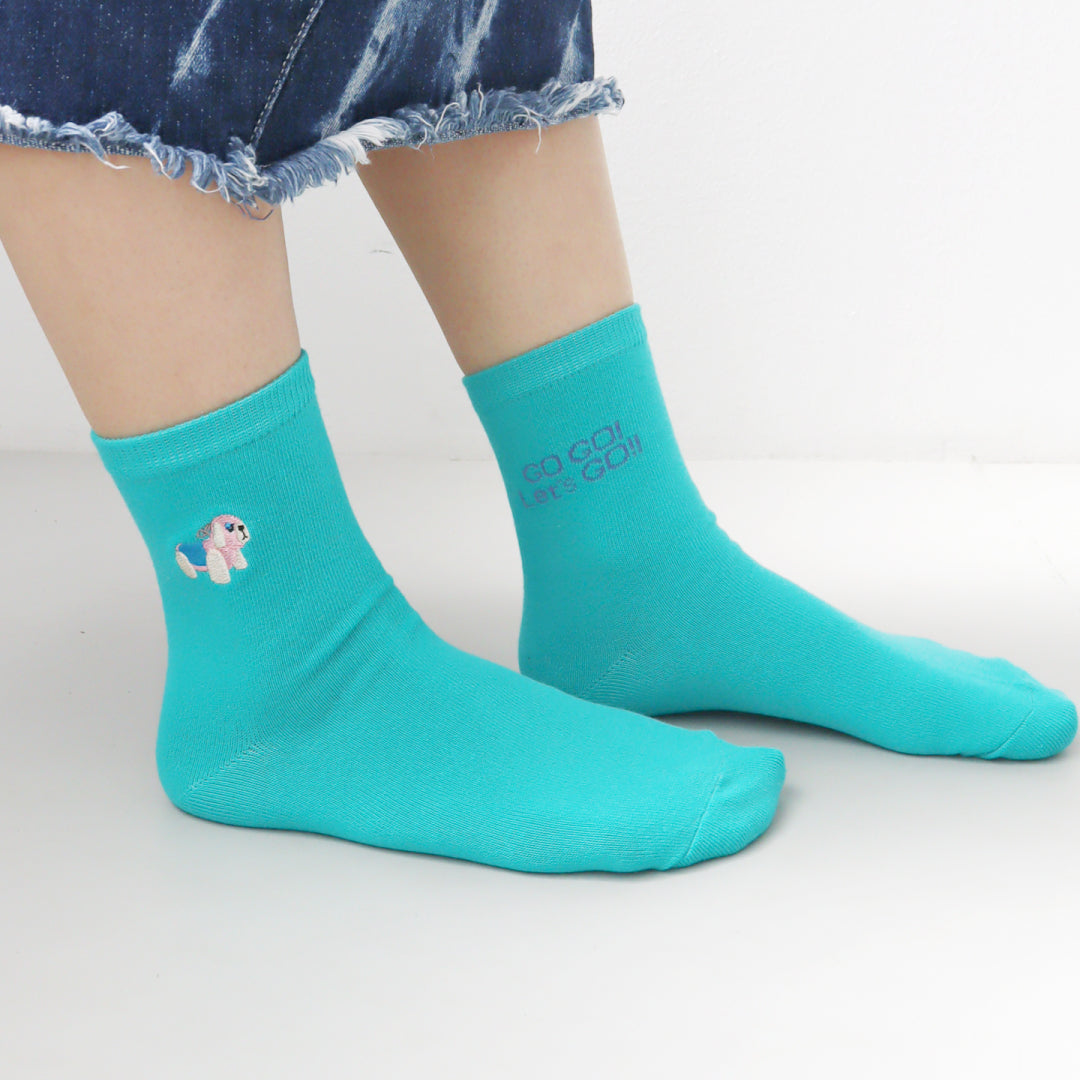 KIVISDOU きびす堂|【2足組】GOGO!パンダカー 刺繍 ショートソックス レディース 靴下 セット レトロ アニマル|k31135