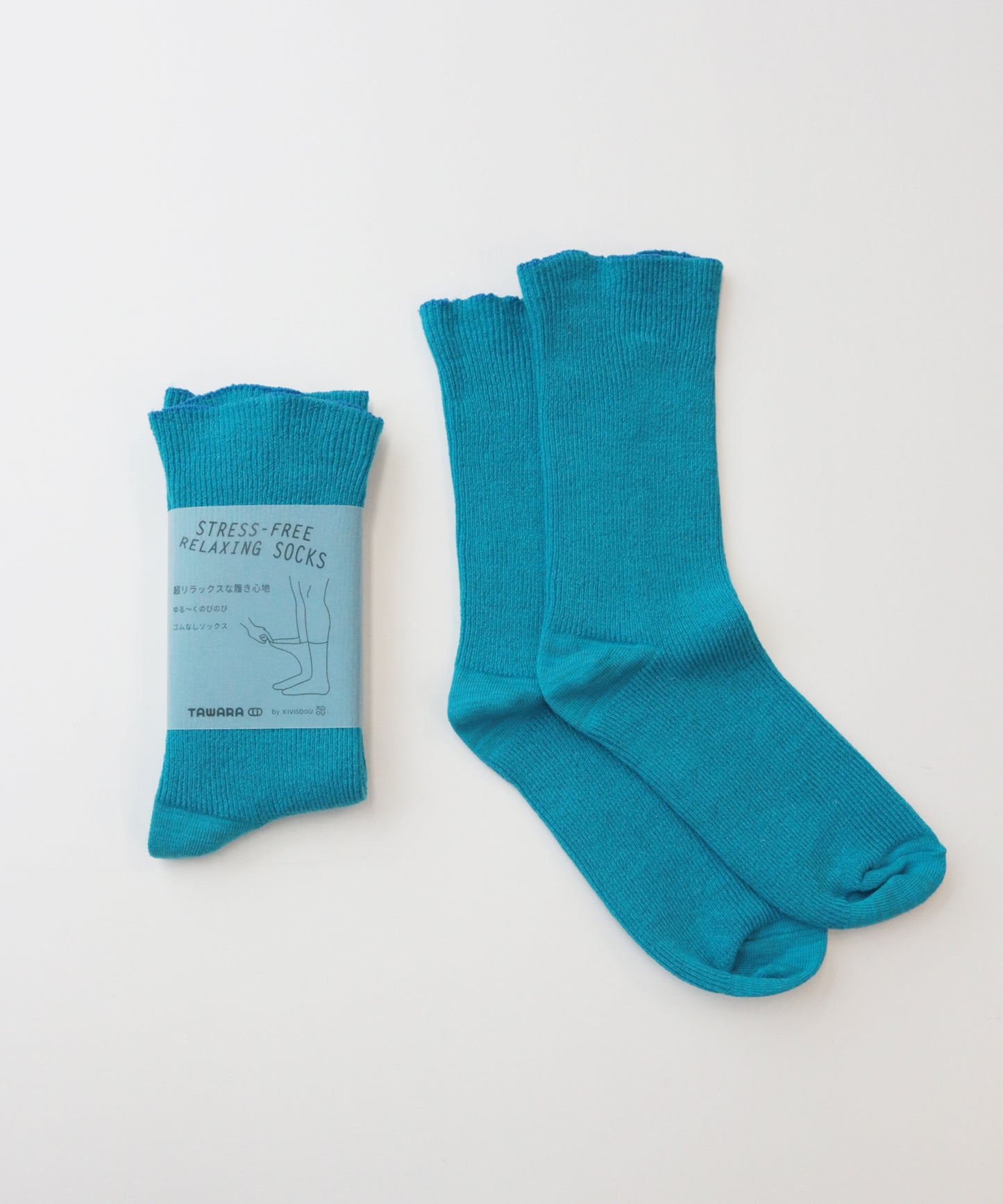 アラジン|ゆるのびリブ ゴムなしクルーソックス|t40771