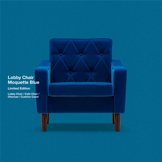 限定カリモク60|ロビーチェア1シーター モケットブルー|Limited Edition