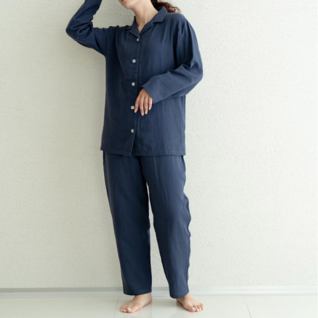 着る保湿クリーム|Kiruhoshitsu-Cream レディースWガーゼテーラーパジャマ|天然由来成分で快眠をサポート