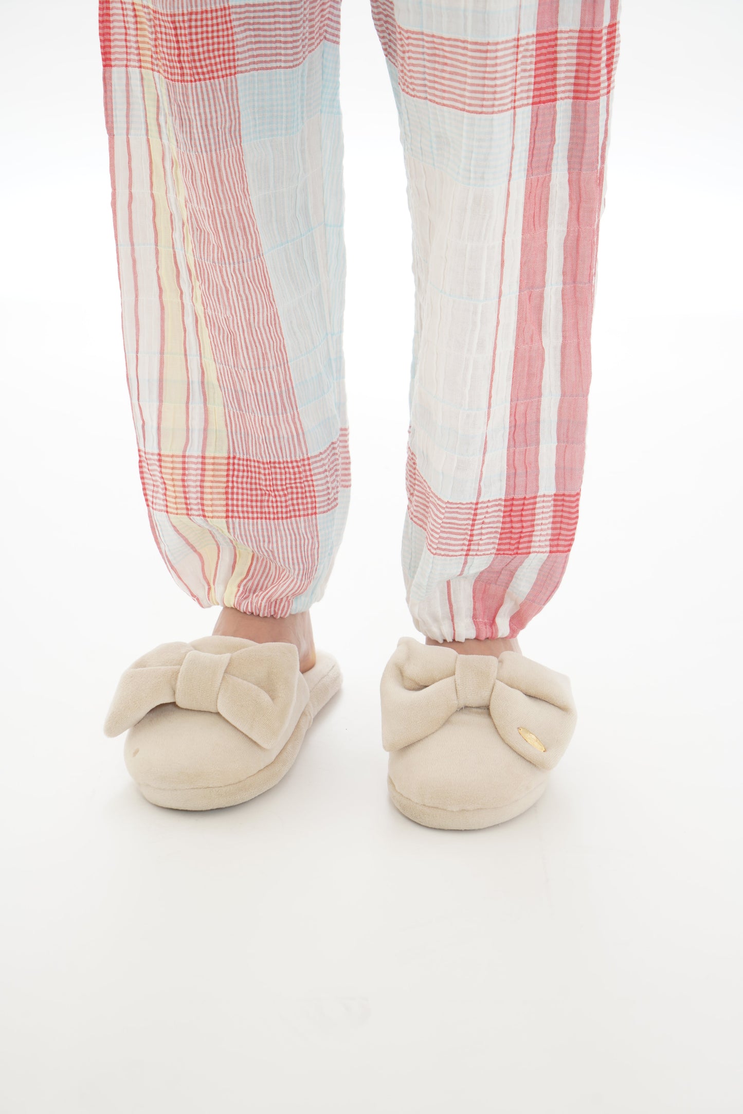 シャーリングWガーゼチェックシャツ