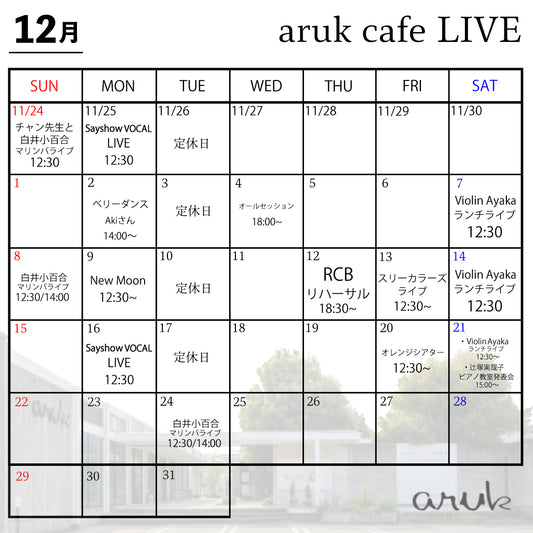 12月 aruk LIVE案内