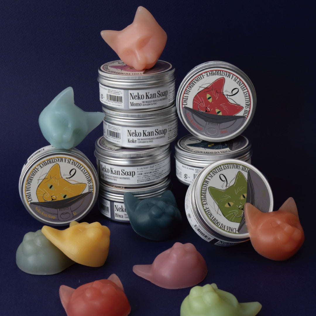 9.kyuu キュウ｜ネコ缶SOAP〜情熱・活力のあるネコ〜数秘No.1 《Beni》｜数秘で選ぶ！全身使える日本製オールインワン石鹸