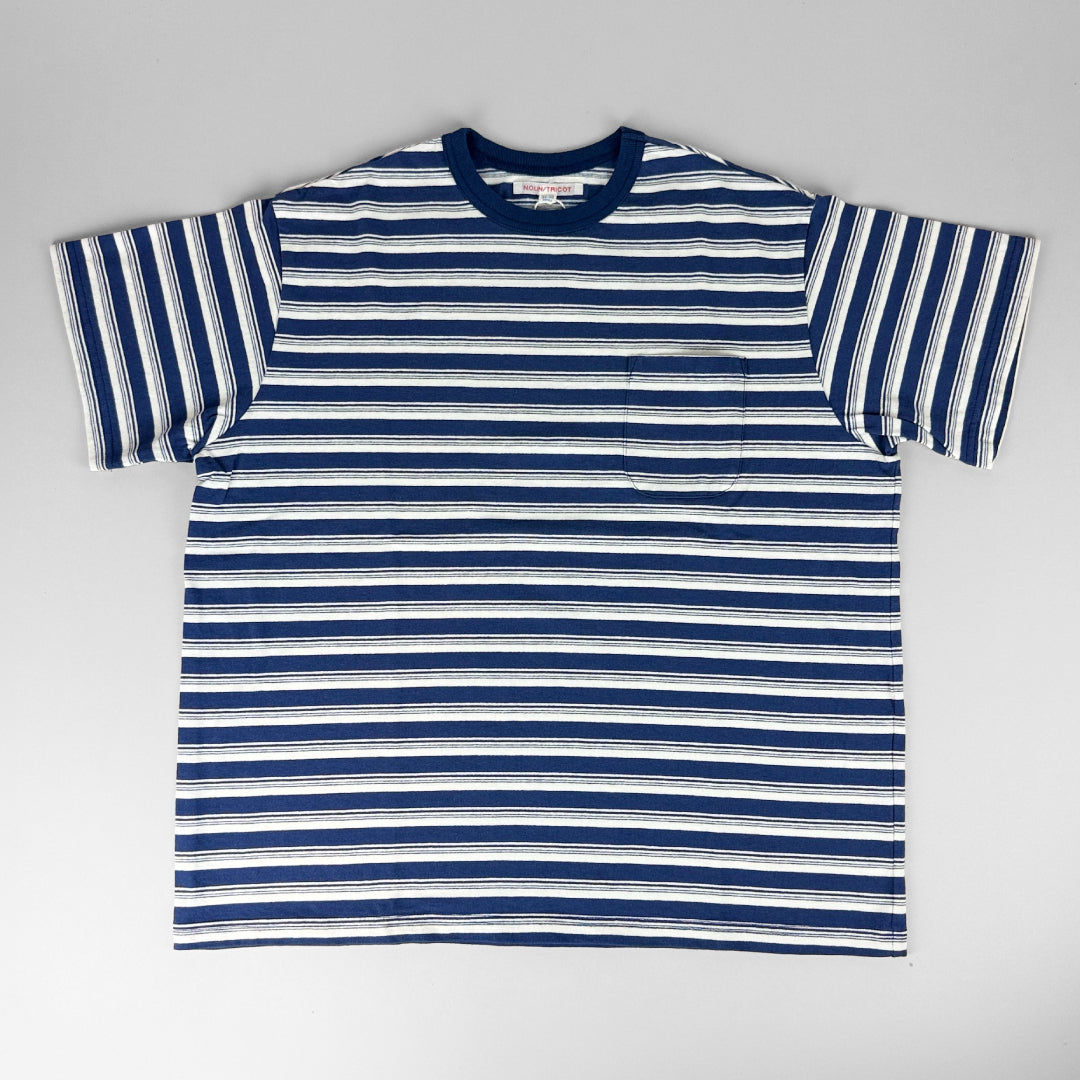 necessary or unnecessary ネセサリーオアアンネセサリー｜BORDER C 綿100% ポケット付き ボーダー Tシャツ 半袖 カットソー 日本製 ユニセックス｜90012316