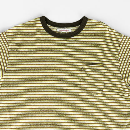 necessary or unnecessary ネセサリーオアアンネセサリー｜BORDER D 綿100% ポケット付き ボーダー Tシャツ 半袖 カットソー 日本製 ユニセックス｜90012317