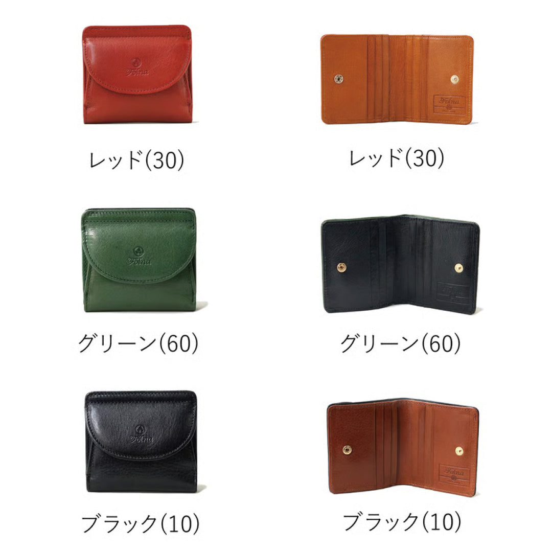 FOLNA フォルナ｜ヌメオイルシュリンク 二つ折り財布 手のひらサイズ 日本製 ボックス型小銭入れ 牛革 フォルナ｜2993801