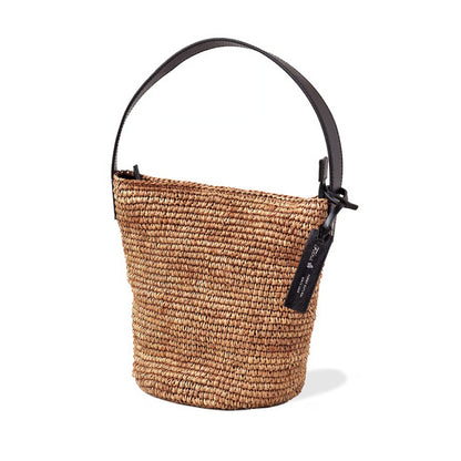 Folna フォルナ｜Raffia ラフィア カゴバッグ ワンハンドル トートバッグ 本革 レザー 経年変化 軽量 肩掛け レディース｜K765023