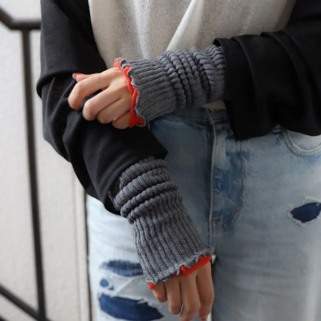 TAWARA タワラ｜ふわふわ内側コットン100% 2WAYアームウォーマー＆レッグウォーマー ショート丈 冷え対策｜t60877