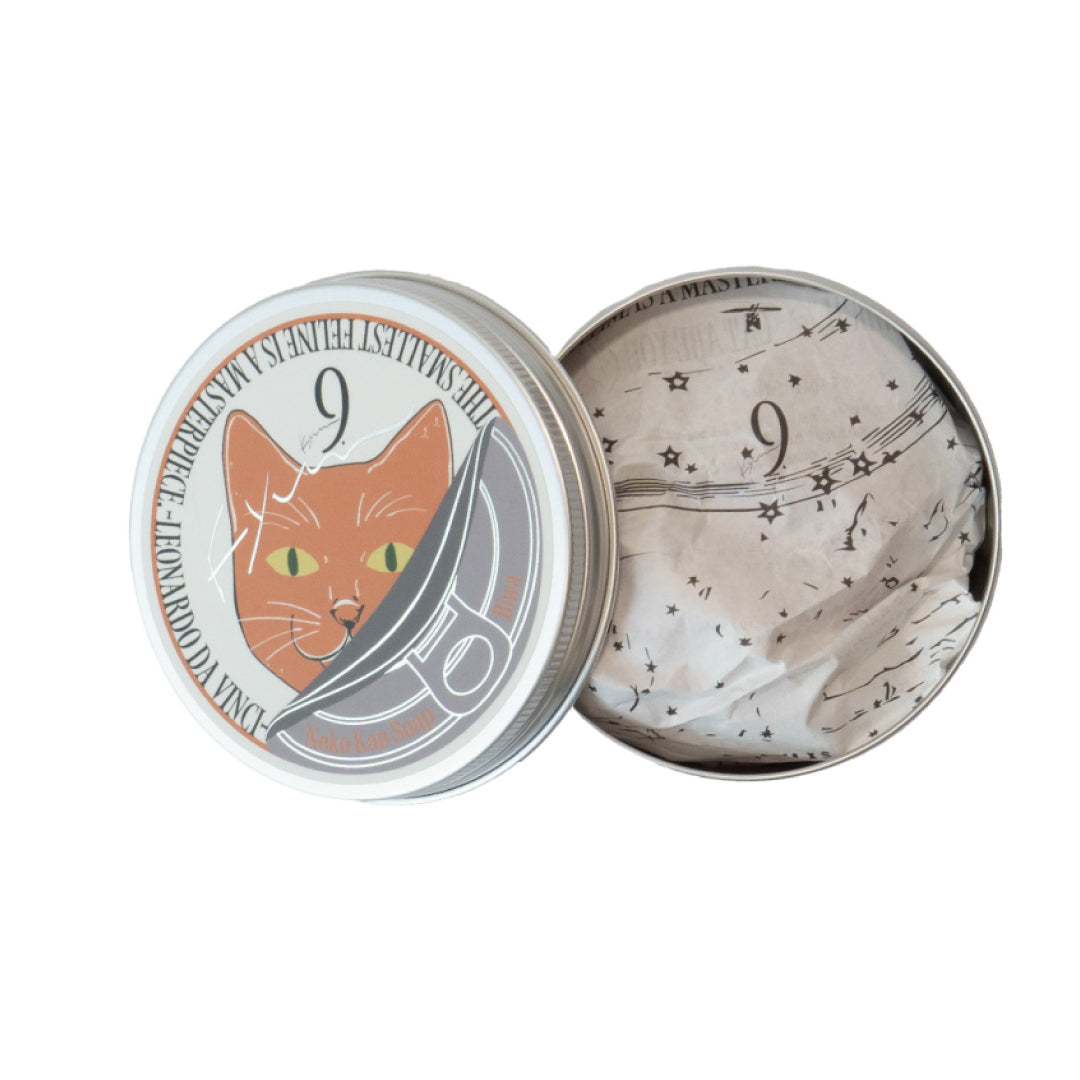 9.kyuu キュウ｜ネコ缶SOAP〜ワクワク・サポートが得意なネコ〜数秘No.2《Biwa》｜数秘で選ぶ！全身使える日本製オールインワン石鹸