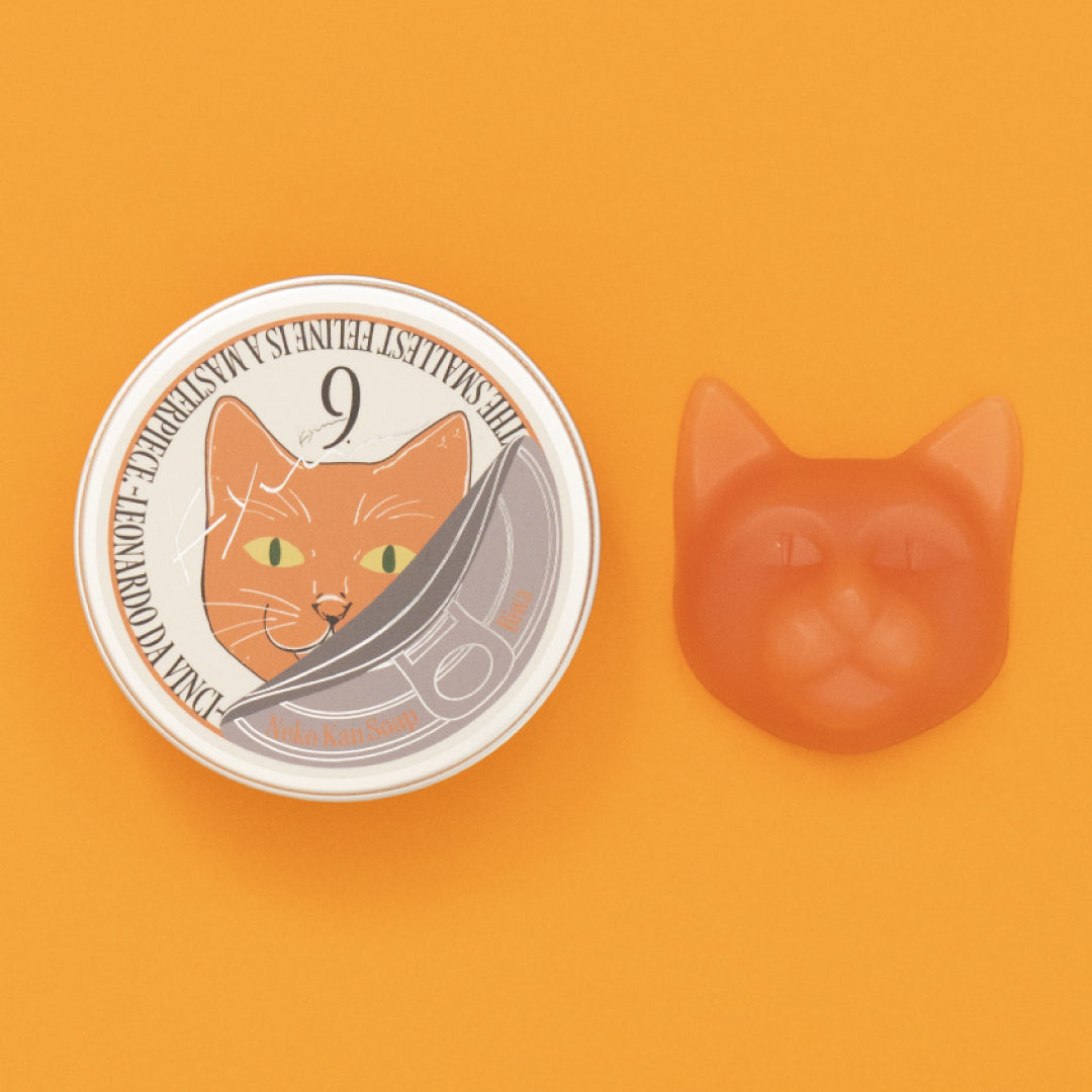 9.kyuu キュウ｜ネコ缶SOAP〜ワクワク・サポートが得意なネコ〜数秘No.2《Biwa》｜数秘で選ぶ！全身使える日本製オールインワン石鹸