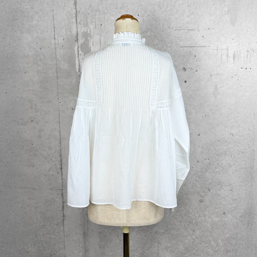 Fanaka ファナカ｜ヨーロピアンヴィンテージ ライクレース ブラウス レーヨン混 3種レース 刺繍ブラウス ｜251-2121