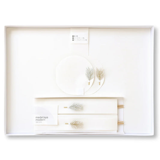 2026お正月飾りご予約商品｜medetaya modern めでたやモダン｜テーブルセット EN・MATSU 2名様分｜モダンな祝箸・コースター・マット｜お正月、お祝いギフト｜636000188、636000189