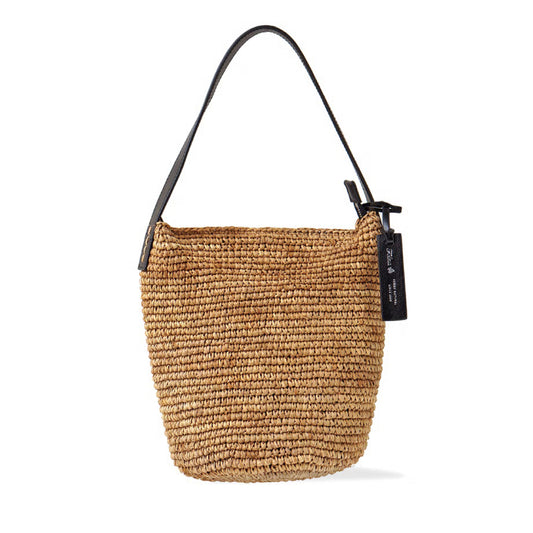 Folna フォルナ｜Raffia ラフィア カゴバッグ ワンハンドル トートバッグ 本革 レザー 経年変化 軽量 肩掛け レディース｜K765023