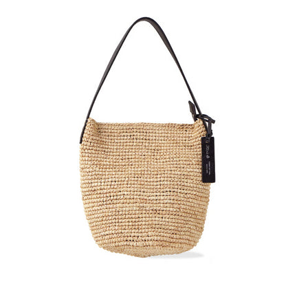 Folna フォルナ｜Raffia ラフィア カゴバッグ ワンハンドル トートバッグ 本革 レザー 経年変化 軽量 肩掛け レディース｜K765023