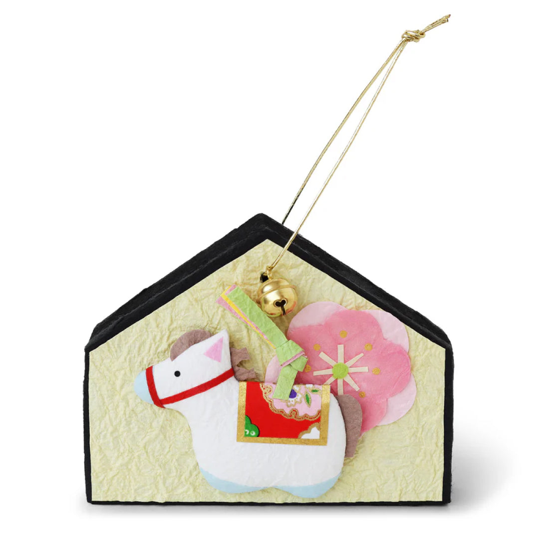 2026お正月飾りご予約商品｜めでたや炭々絵馬 午 干支置物 白馬 和紙 調湿・消臭 縁起物｜634500255