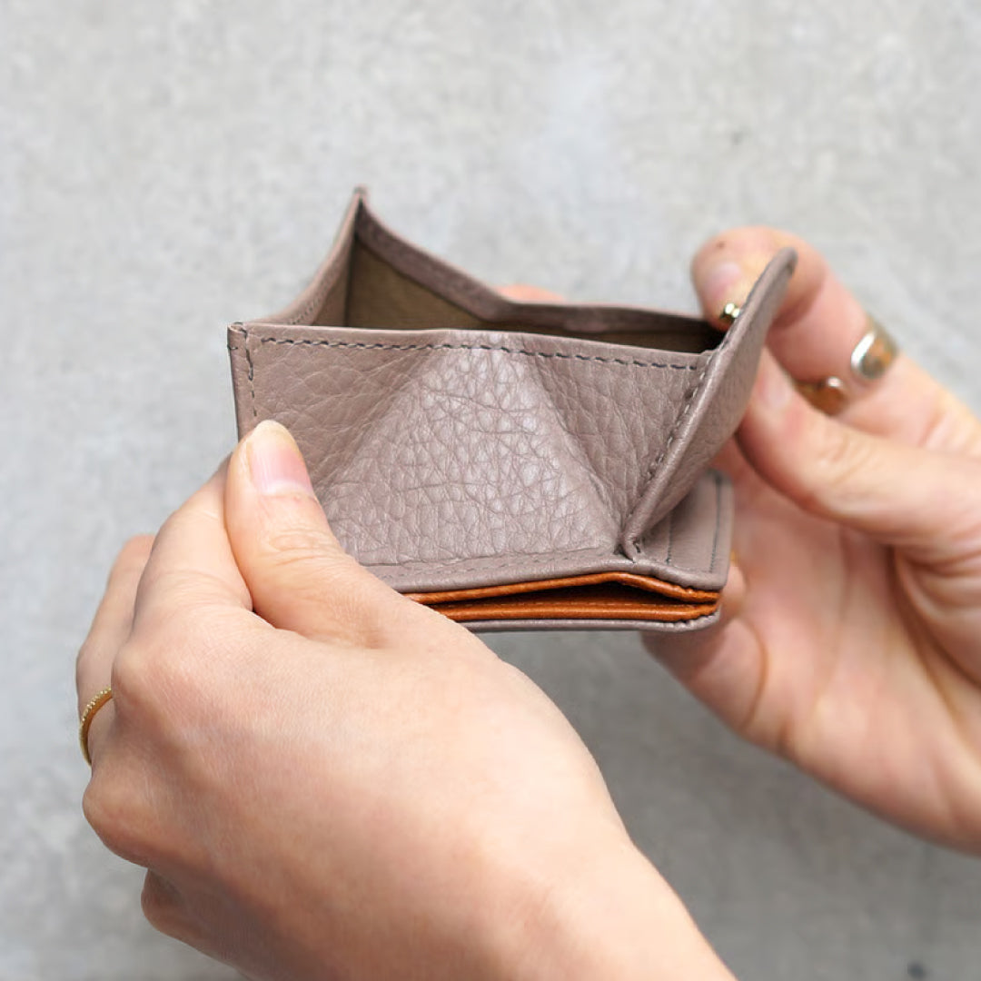 FOLNA フォルナ｜ヌメオイルシュリンク 二つ折り財布 手のひらサイズ 日本製 ボックス型小銭入れ 牛革 フォルナ｜2993801