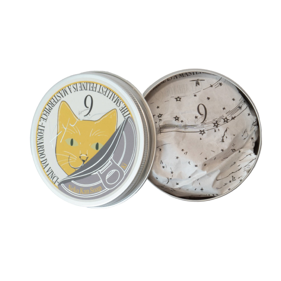 9.kyuu キュウ｜ネコ缶SOAP〜自由でお茶目なネコ〜 数秘No.3《Ki》｜数秘で選ぶ！全身使える日本製オールインワン石鹸