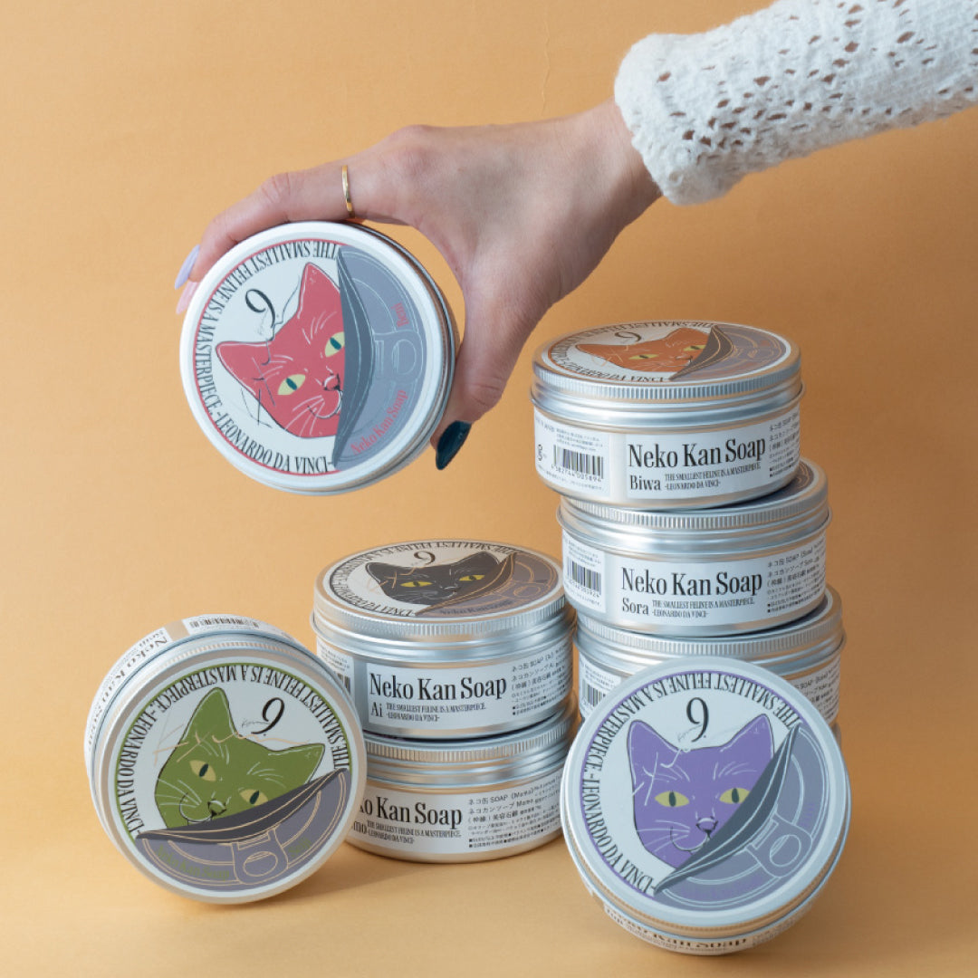 9.kyuu キュウ｜ネコ缶SOAP〜努力家で穏やかなネコ〜 数秘No.4《Koke》｜数秘で選ぶ！全身使える日本製オールインワン石鹸
