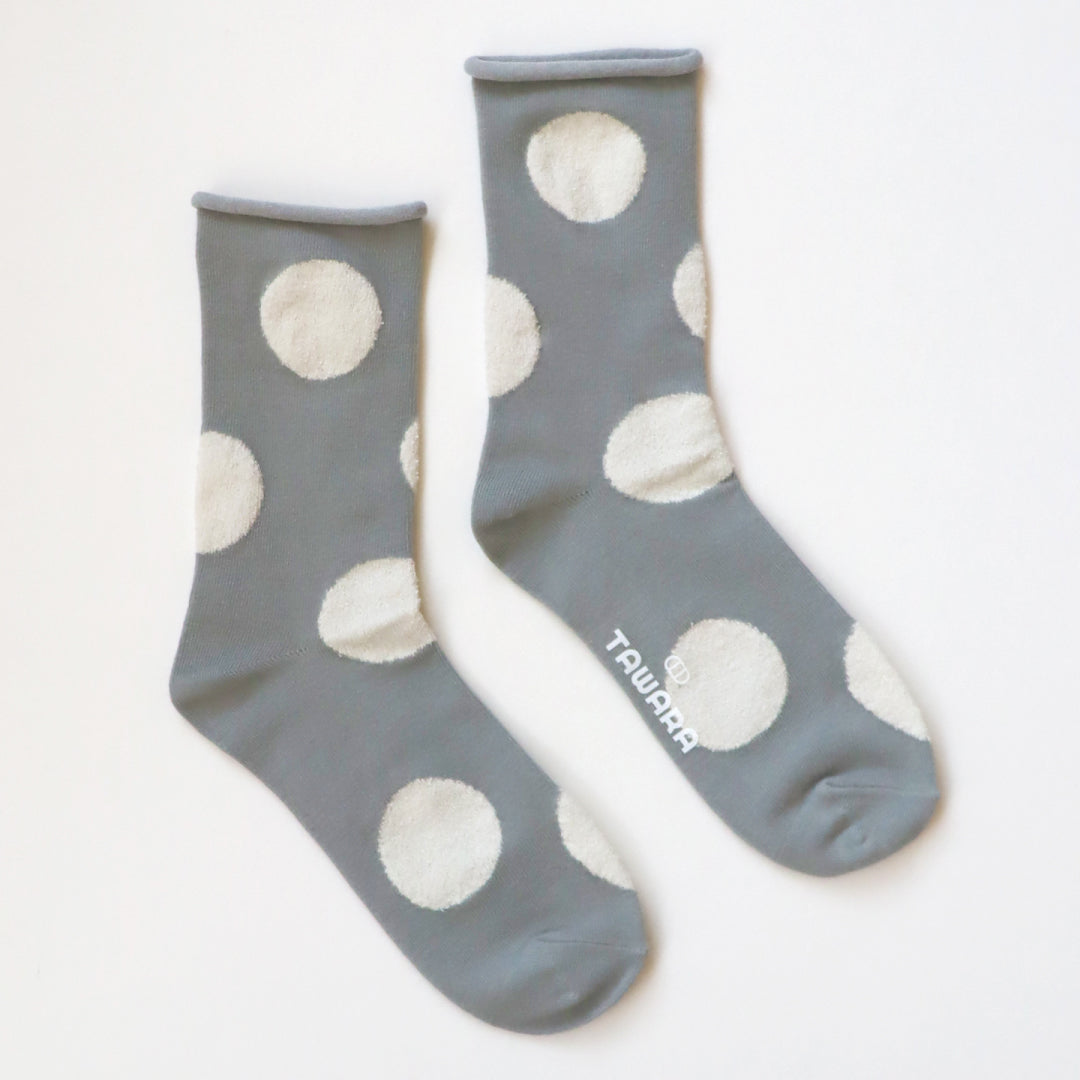 TAWARA タワラ｜デイリードット クルーソックス 靴下 レディース ドット柄 水玉 ロールアップ 締め付けない｜t41176