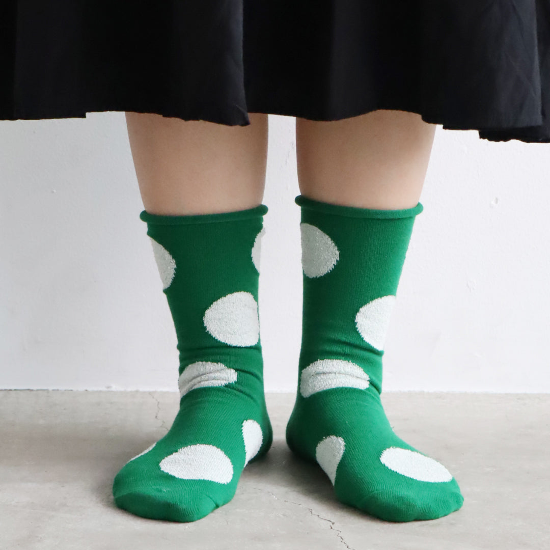 TAWARA タワラ｜デイリードット クルーソックス 靴下 レディース ドット柄 水玉 ロールアップ 締め付けない｜t41176