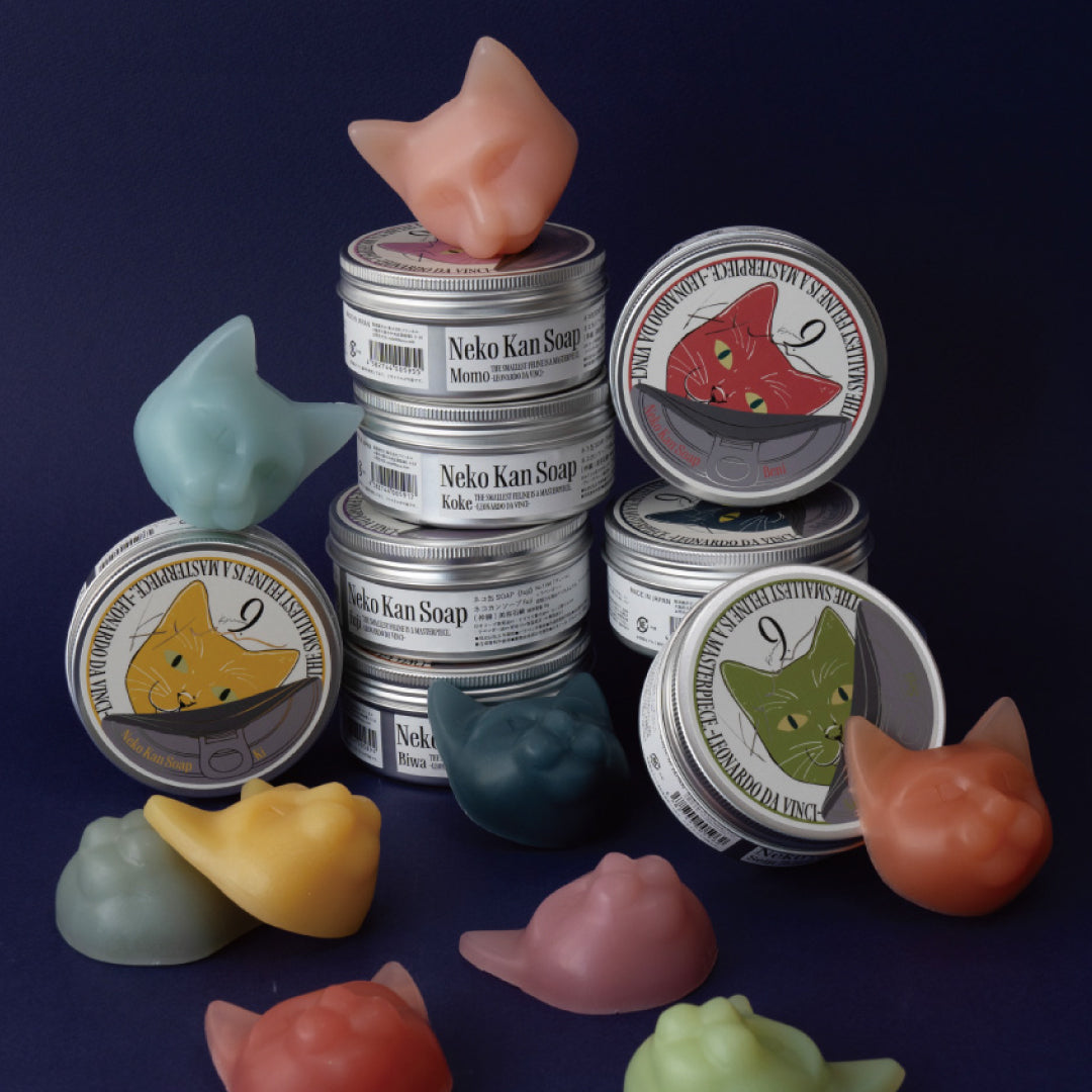 9.kyuu キュウ｜ネコ缶SOAP〜好奇心のある刺激的なネコ〜 数秘No.5《Sora》｜数秘で選ぶ！全身使える日本製オールインワン石鹸