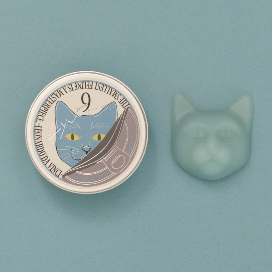 9.kyuu キュウ｜ネコ缶SOAP〜好奇心のある刺激的なネコ〜 数秘No.5《Sora》｜数秘で選ぶ！全身使える日本製オールインワン石鹸
