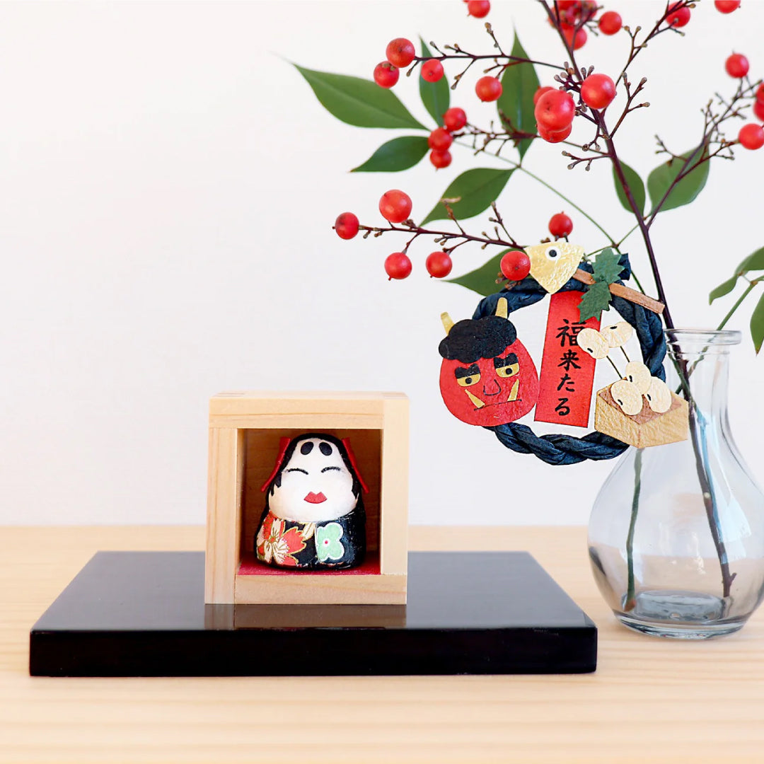 medetaya めでたや｜ミニリース 節分・梅 2種セット｜和紙 飾り 壁掛け 節分 豆まき 梅 うぐいす 縁起物 冬から春のしつらえ｜632000062