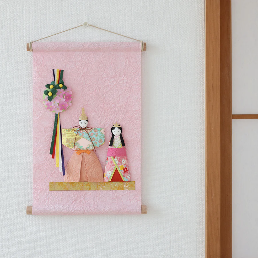 medetaya めでたや｜季題掛け軸 雛飾り｜雛人形 壁掛け 和紙 押し絵