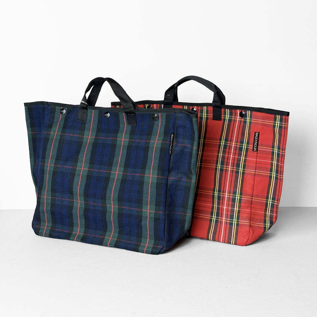 BAG'n'NOUN バッグンナウン｜HOMES Mサイズ BAY CITY｜タータンチェック柄 6号帆布トートバッグ 通勤・通学に最適 A3サイズ収納可｜70021007