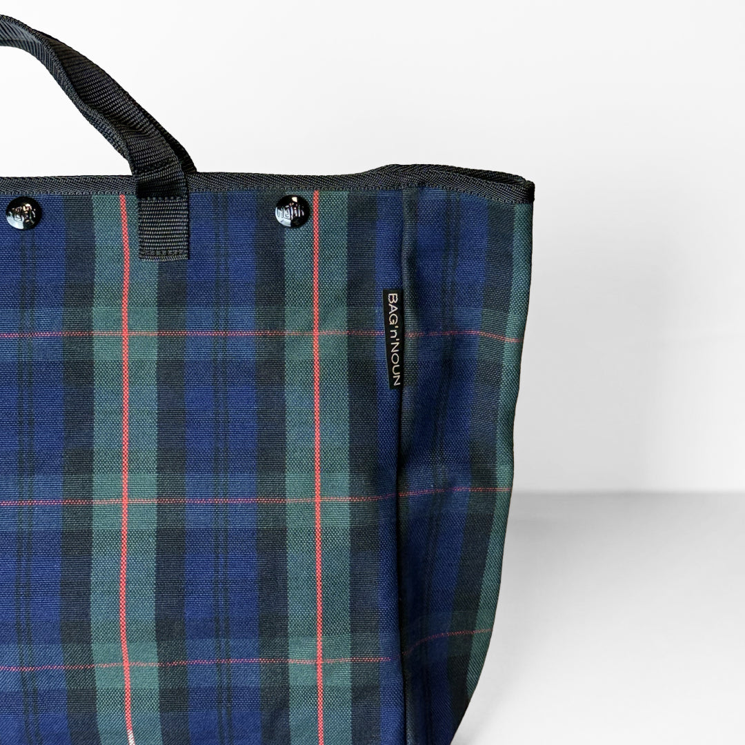 BAG'n'NOUN バッグンナウン｜HOMES Mサイズ BAY CITY｜タータンチェック柄 6号帆布トートバッグ 通勤・通学に最適 A3サイズ収納可｜70021007
