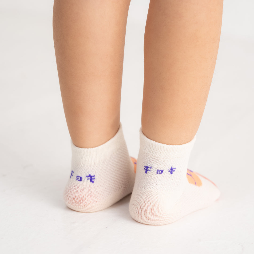 stample スタンプル｜【キッズ】ジャンケン柄 メッシュ アンクルソックス 3足組 周りと被らない個性派デザイン 蒸れにくいキッズ靴下 春夏｜73309