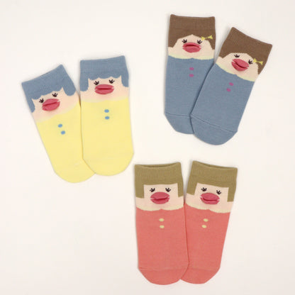 stample スタンプル｜【キッズ】 3足組 ちゅちゅガールズ ソックス 靴下 レディース クルー丈 個性的 シュール 春夏｜73316