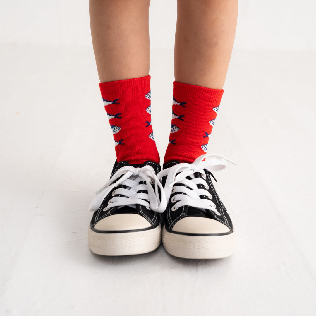 stample スタンプル｜キッズ 【3足組】 おしゃれ 小魚 ショートソックス 靴下 滑り止め 子供 ユニセックス 個性的｜73398