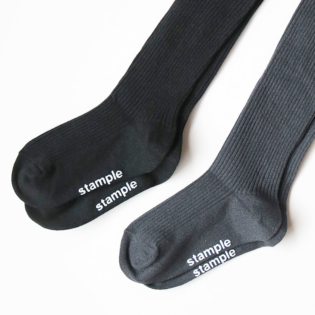 stample スタンプル｜【キッズ】ニーハイソックス2足組 靴下 撚り杢細リブ 16cm〜24cm おしゃれ 子供 女の子｜72285