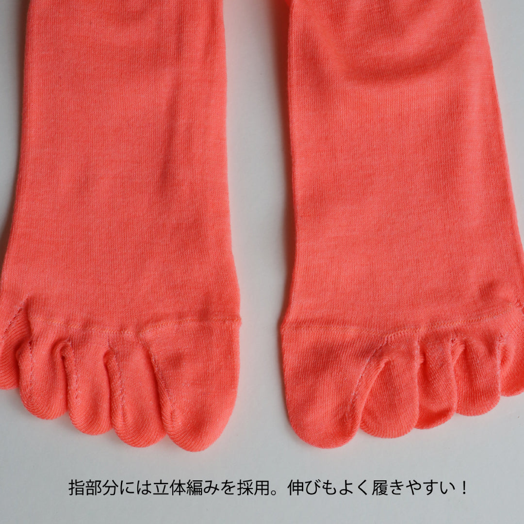 TAWARA タワラ｜吸水速乾 幅広ゴムで締めつけ感なしチラミセ ハイゲージ ５本指ショートソックス ｜t30904