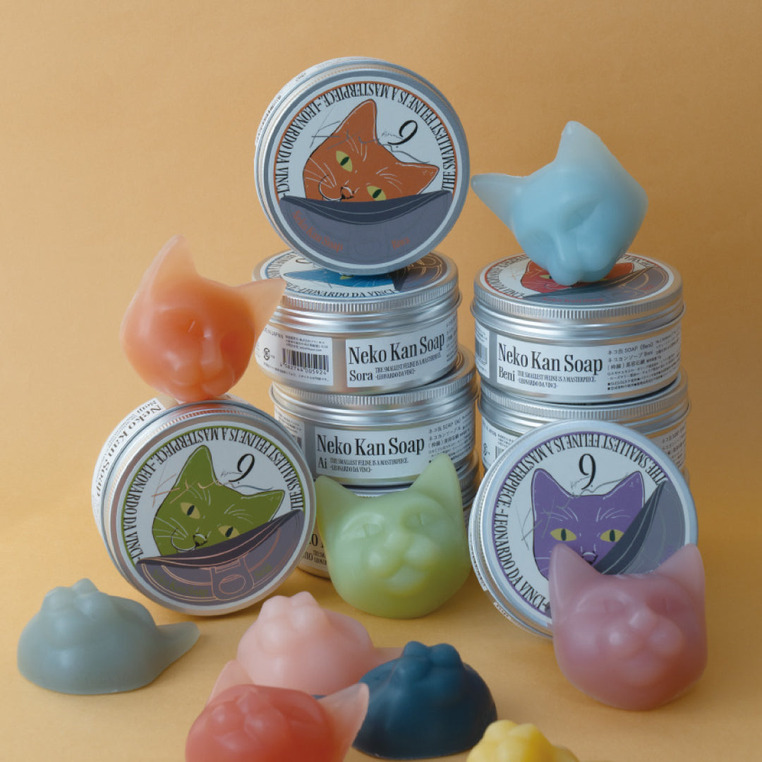 9.kyuu キュウ｜ネコ缶SOAP〜ポジティブでリーダーシップのあるネコ〜 数秘No.8《Momo》｜数秘で選ぶ！全身使える日本製オールインワン石鹸
